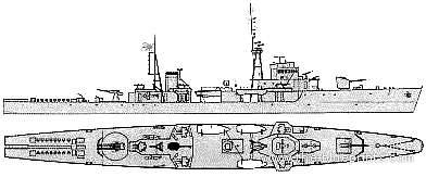 Корабль IJN Ukuru Type B [Escort] - чертежи, габариты, рисунки